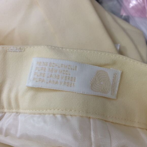 Vintage Escada Margaretha Ley Pale Yellow Wool Shorts Sz 42 US 12 80s Bermuda - Picture 6 of 6